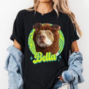 Custom Wavy Graphic Photo & Name Personalized Retro Y2K T-Shirt